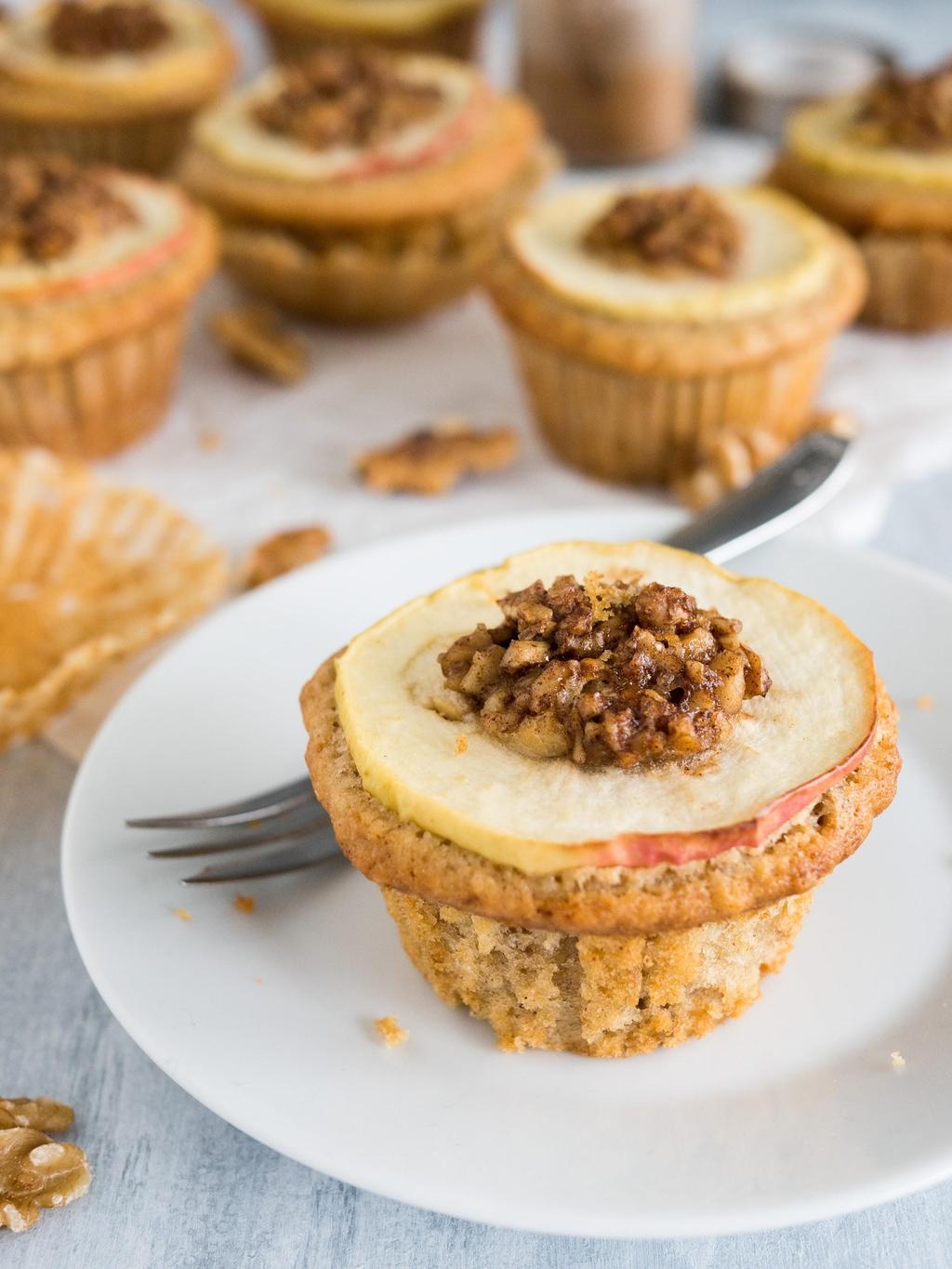 Apple Cinnamon Muffins Apple Cinnamon Muffins are made brown butter and topped caramelized walnuts! They have a secret filling which makes them extra moist and delicious.