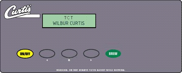 After three seconds, FILLING is displayed. CURTIS Water will fill the tank (approximately - minutes depending on water flow rate). When the proper level is reached screen.