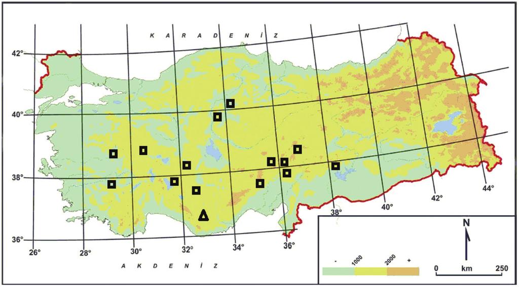 122 Deniz Ulukuş & Osman Tugay / PhytoKeys 111: 119 131 (2018) Figure 1. Distribution map of Haplophyllum ermenekense ( ), Haplophyllum myrtifolium ( ) in Turkey. Description.