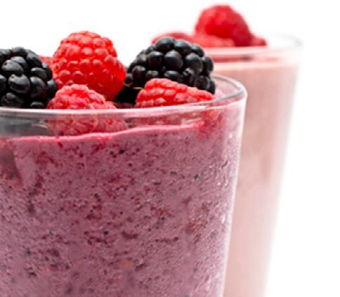 1 PREP 5 Sunshine Berry Smoothie This quick and easy creamy smoothie makes a great way to start the day with its power fix of fibre-rich LSA, berries and banana.