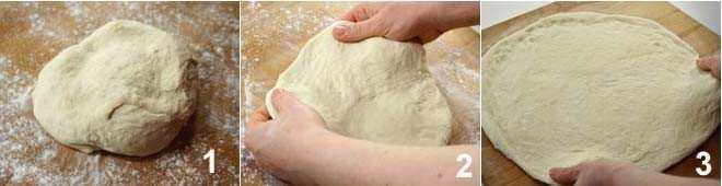 Method of cooking Prepare the dough for the pizza Put the peeled tomatoes ( or the tomato purée) in a bowl and