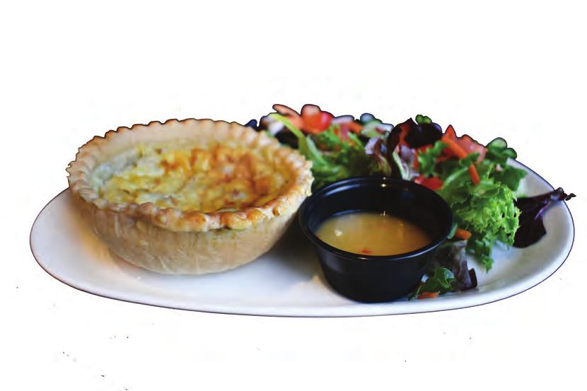 light pastry shell served with salad. 13.