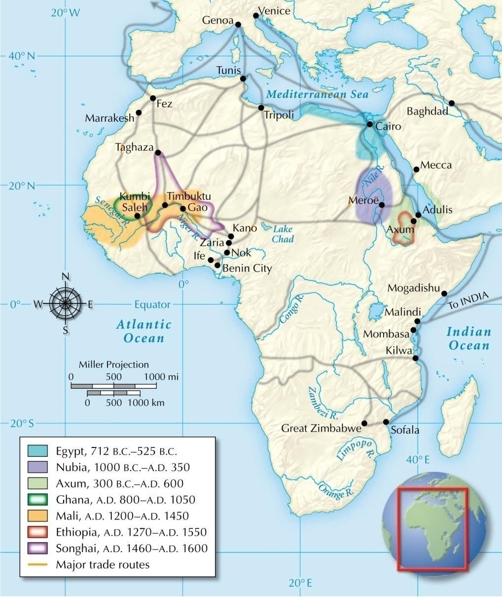 Trade networks also linked the Middle East and West Africa.
