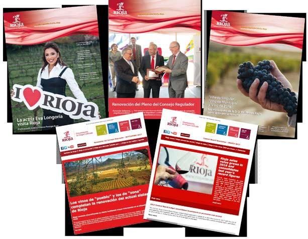 Board publications The Control Board promoted the use of new digital media to disseminate knowledge about Rioja wines, both in the Spanish market and in all those countries where agencies are
