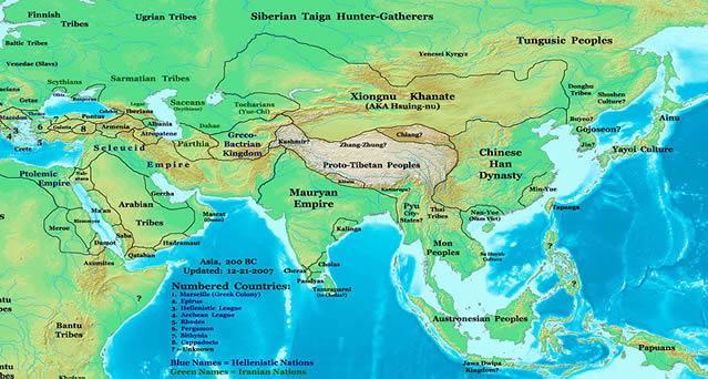 But sometimes China was confronting large and powerful nomadic empires like the Xiongnu, established about the same time as the Han dynasty.