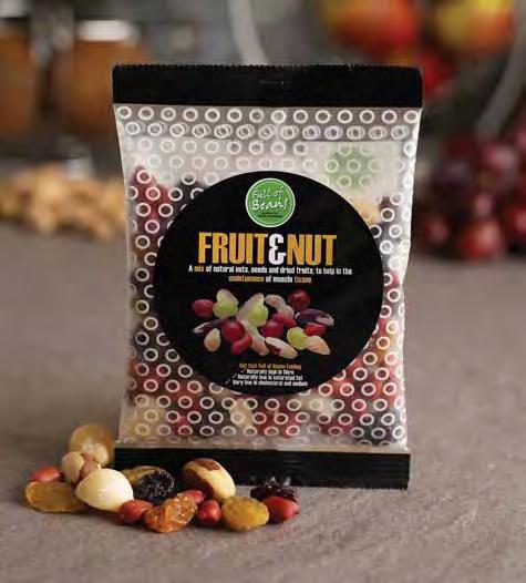 Fruit & Nut The perfect anytime snack - naturally delicious and packed with essential vitamins and minerals Naturally high in fibre Naturally low in saturated fat Very low in cholesterol and sodium