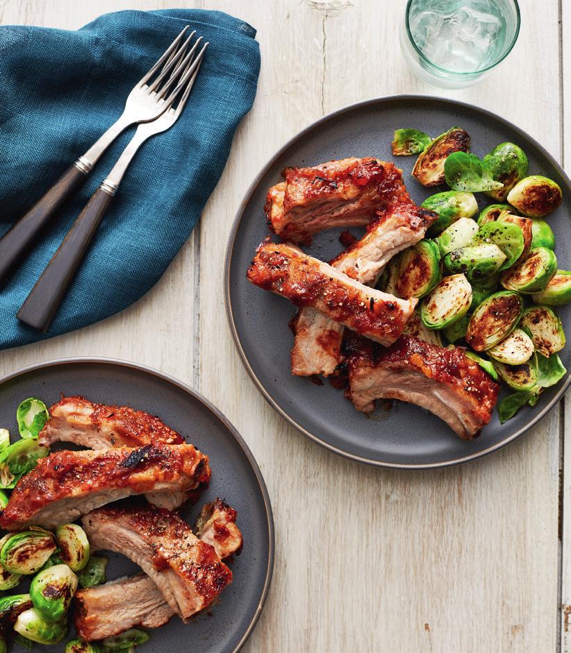 CLASSIC BBQ RIBS WITH BRUSSELS SPROUTS PREP: 25 minutes SLOW COOK: 6 hours (low) or 3 hours (high) TOTAL: 6 hours 25 minutes It s not absolutely necessary to broil the ribs after they come out of the