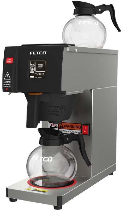 User s Guide and Operator Instructions FETCO ZURICH TS Touchscreen Coffee Brewer with Pourover Feature O R I G I N A L FETCO CBS-2121 ZURICH TS with decanter warmers FETCO CBS-2121 ZURICH TS for