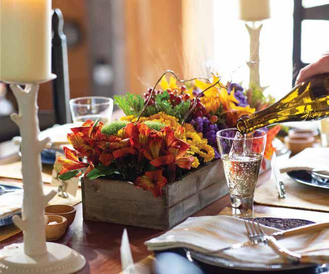 FLORAL ARRANGEMENTS HOLIDAY TABLE CORNUCOPIA $49.99 /ea. A wicker horn of plenty brimming with harvest colored fresh blooms. VINEYARD BOUQUET $19.99 /ea. Beautiful autumnal blooms perfect for the holiday table.