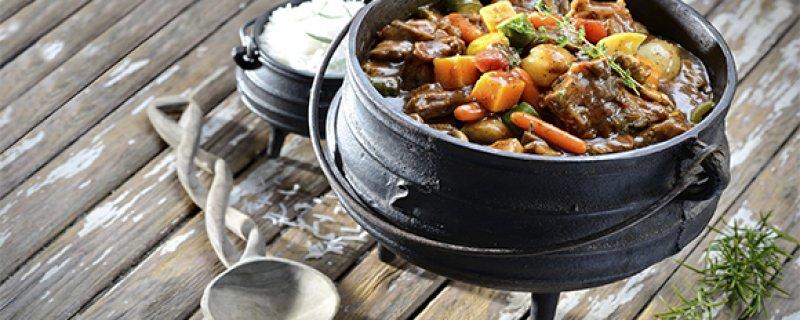 Rich Beef And Mushroom Potjie Monday 31st December COOK TIME PREP TIME SERVES 02:00:00 00:30:00 6 The perfect meal for a festive, outdoor family gathering this potjie is packed full of rich, meaty