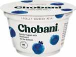 75 oz. 3/ 5 CHOBANI Greek-Style Yogurt Low- or non-fat, select varieties, 5.