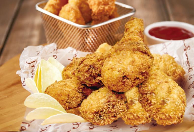 Fried Fired chicken offers the great taste of crispy skin and