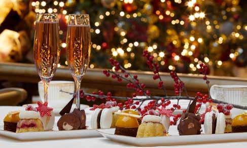 FESTIVE AFTERNOON TEA FESTIVE ROSÉ CHAMPAGNE BRUNCH Our delicious Festive Afternoon Tea includes a glass of chilled Champagne, selection of finger sandwiches, freshly baked scones as well as an