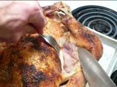 15. Use a large fork to transfer the turkey from the