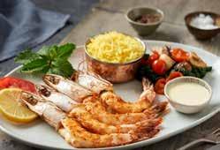 Grilled Shrimps Tenderloin Steak with Mushroom Sauce SEAFOOD 95 فيليه هامور مقلي / Fillet Fried Hammour Breaded & fried hammour fillet, served with coleslaw & french