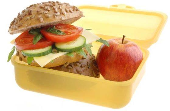 Packing healthy school lunches with fresh foods