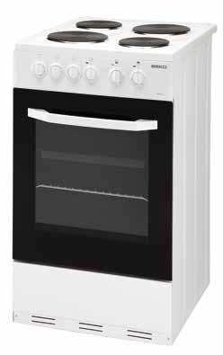 Electric 50cm Main Features BD5A BD52A BD51A BS50 Main oven capacity 57 litre 57 litre 57 litre 57 litre Top oven capacity 28 litre 28 litre 28 litre 28 litre Energy rating A A A A Main oven cooking