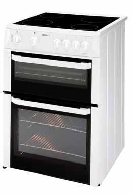 integrated grill BDVF696 60cm Dual fuel double oven Fan main oven and conventional top oven with grill Removable inner glass