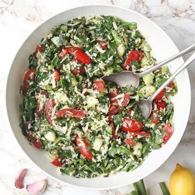 Spinach Greens Salad serves: 6 - Prep: 20 mins.