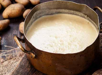 MONDAY POTATO LEEK SOUP 4 medium leeks, white and light green parts only 1 white onion, chopped 2 medium to large russet potatoes, peeled and cut into cubes 1 tablespoon arrowroot flour 2 tablespoons