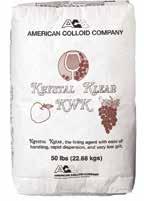 Bentonite KWK Bentonite is a great general-purpose fining agent that is easy to prepare and does not adversely affect wine flavor. Used for the removal of unstable proteins in wine and juice.