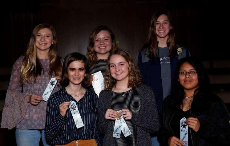 Color Choice category winners shown, front row, left to right, are: Sophie Becquet and Madison Herndon, Chattanooga Christian;
