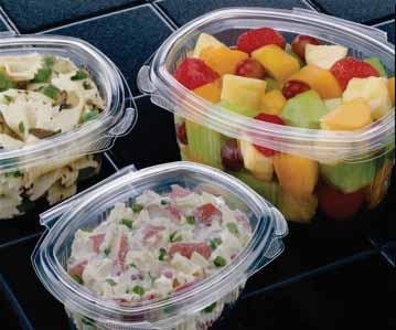 Material Crack resistant; offers extended use for low temperature applications *This product is not compostable RPET Hinged Lid Deli Containers RPET Material Provides excellent clarity and freezer
