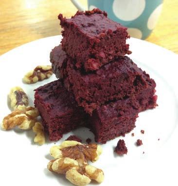 Beetroot & Cacao Brownies servings: 12 preparation time: 30 mins ¼ cup Herbs of Gold Organic Rice Power Protein 1 cup baked beetroot ½ cup dates 1 tbsp raw cacao powder ¼ cup melted dark chocolate