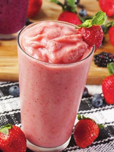 Berry Banana Smoothie servings: 2 preparation time: 10 mins 2 scoops (25g) Herbs of Gold Organic Rice Power Protein 1 medium banana 1-2 cups strawberries 1 tsp chia seeds 250mLs water approx.