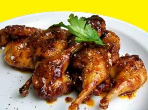 Quail Legs P O E T R Y S H O O T I N G C L U B Q U A I L R E C I P E S Grill: Quail legs make a quick and tasty appetizer.