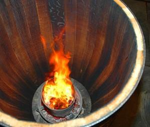 Barrel toasting with fire slow