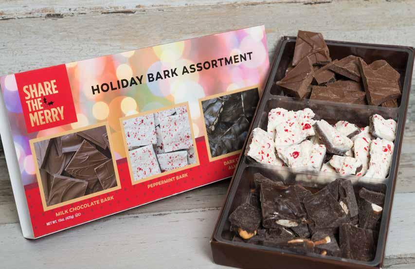 95 Holiday Bark Assortment Milk Chocolate Bark, Peppermint Bark, and Dark