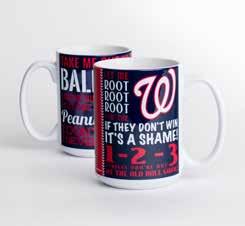 CERAMICS - SUBLIMATED Our 15oz sublimated mugs are for the sports fan who loves vibrant color. They are available in a wide variety of designs. Select styles available in 11oz.