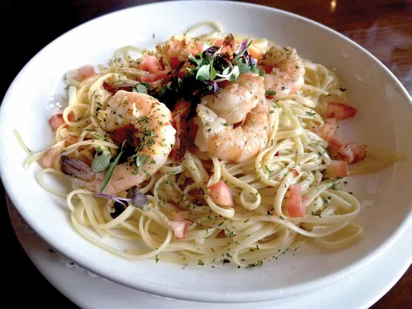 Bacon, Sour Cream and Butter on the Side Stuffed Potato SAUTÉED SHRIMP SCAMPI 22 Jumbo Shrimp Sautéed with a Lemon Garlic Butter, Served Over Linguini Consuming raw or undercooked meats, poultry,