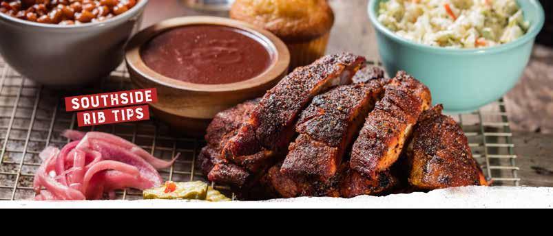 Pitmaster FAVORITES Add an extra meat (330-680 Cal.) for $4.49 Served with choice of 2 sides and a Corn Bread Muffin (260 Cal.). See Sides for nutritional information.
