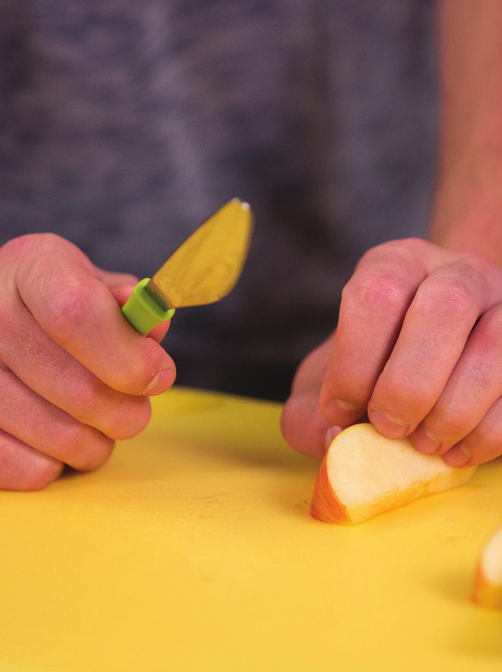 How to Slice Your child can use a butter knife to slice and dice (below).