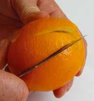 Remove as much of the white peel as possible without breaking the orange peel.