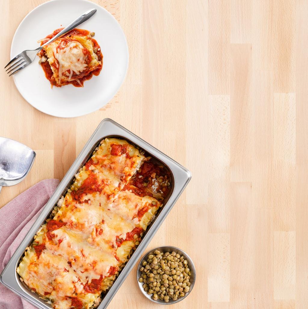 B l e n d s lentil lasagna roll-ups 10 SERVINGS 20 MINS PREP 50 MINS TOTAL lentils, green, cooked 1 /2 lb (250 g) ground turkey, browned 1 lb (500 g) ricotta cheese, low fat artichoke hearts, canned,