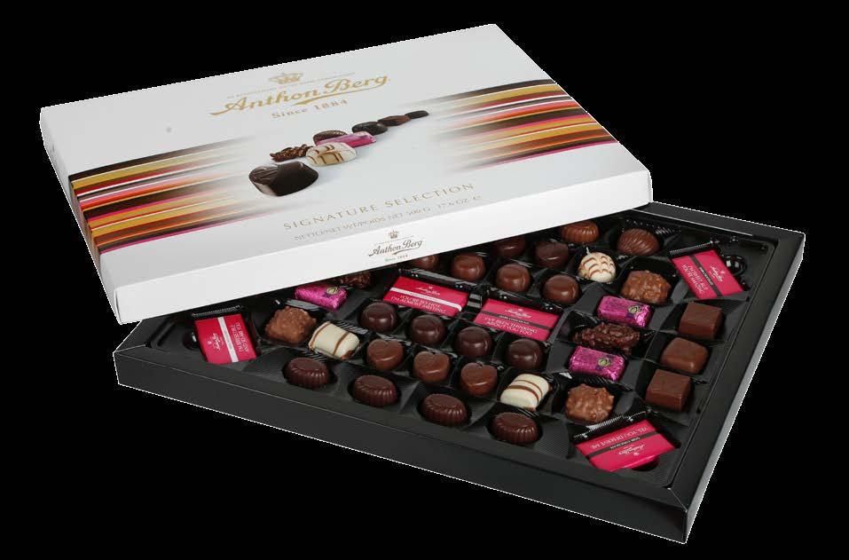 SIGNATURE SELECTION Anthon Berg Signature Selection is a premium chocolate box with a selection of our signature pralines as well as new exciting pieces.