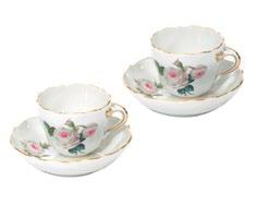 plates with White Rose décor 029510-C0002-1 coffee serving