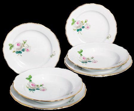 4-piece set: 2 espresso cups, 2 saucers with White Rose