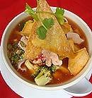 Thai Noodle Soups * Please specify: No chili, mild, medium, hot or Thai hot Chicen, Por, Beef ortofu Seafood (, Squid, Mussels) $8.