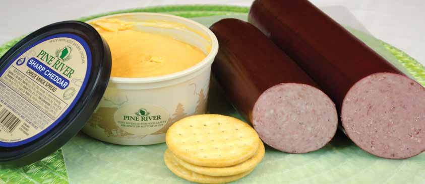 Klement's Garlic Summer Sausage and a 12 oz. Pine River Cheddar Cheese spread.