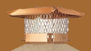 Page 16 Fireplace Accessories Chimney caps in stainless steel or copper are
