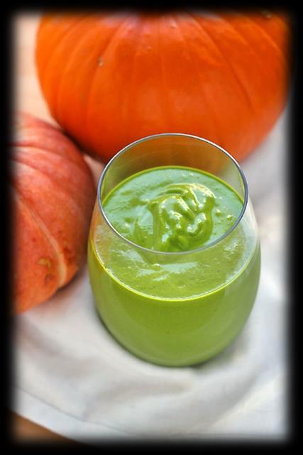 Pumpkin-Carrot with Pear Green Smoothie 1 cup pumpkin (cooked, canned, or raw) 1 fully ripe pear, cored 1 whole carrot or 4-6 ounces of carrot juice 1 scoop Greens First Vanilla Boost 2 cups or