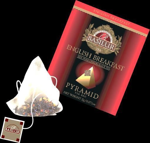 Basilur individually wrapped Pyramid Tea Bags with Exceptional Loose/Leaf