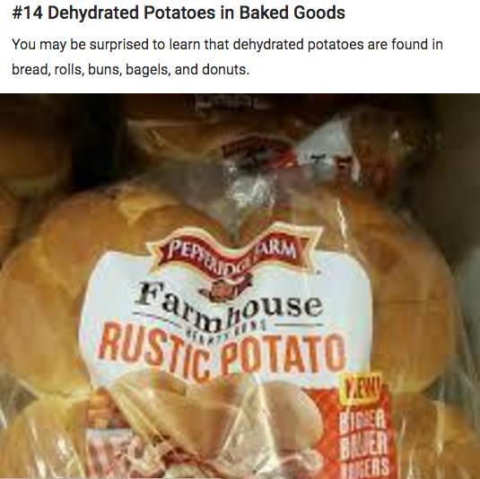 that we eat are dehydrated potato products. This is the last group of potato products we will discuss.