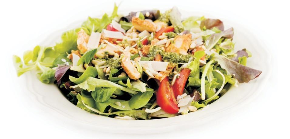 Oriental Salad $7.50 Romaine & iceberg lettuce, bell peppers, green onions, almonds, crispy noodles, Mandarin oranges, with a side of oriental dressing Classic Caesar Salad $7.