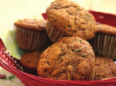 Add wet ingredients to dry and stir gently until almost combined. Spoon into prepared muffin tins and bake for about 20 minutes (until the tops feel done when you touch them lightly.