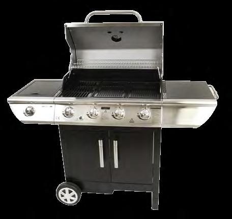 keep-warm grid - 4 independent adjustable burners - push-button ignition and